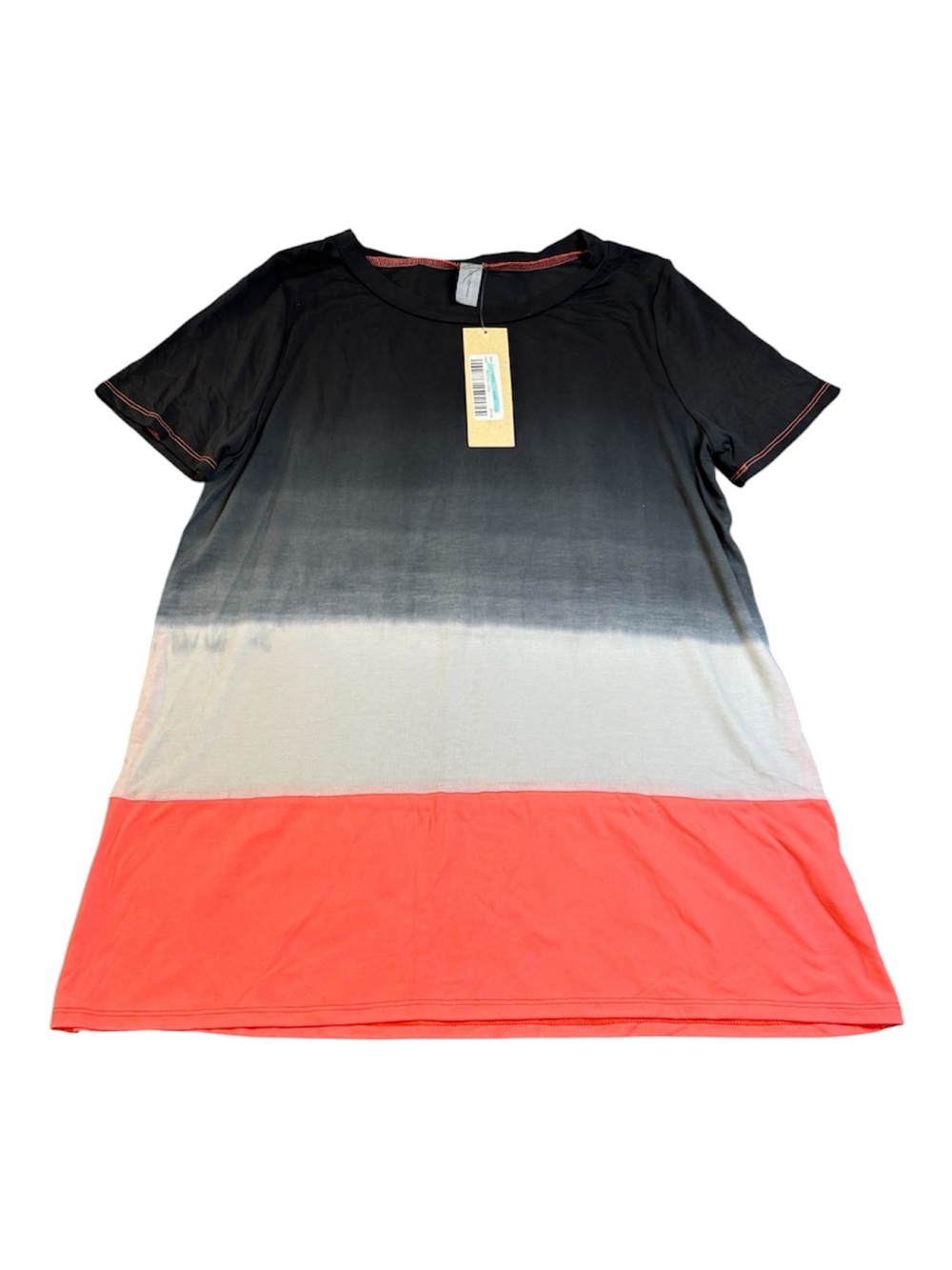 Sew In Love NWT Charcoal Coral Marled Knit Top Boutique Tee PTP 19" S/M